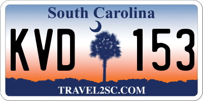 SC license plate KVD153