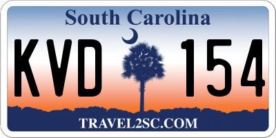 SC license plate KVD154