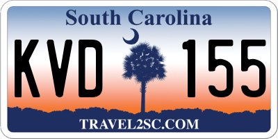SC license plate KVD155