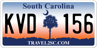 SC license plate KVD156