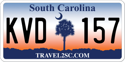 SC license plate KVD157