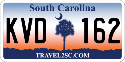 SC license plate KVD162