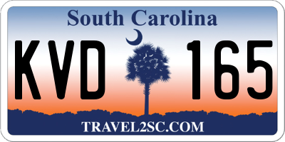 SC license plate KVD165