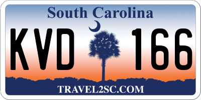 SC license plate KVD166