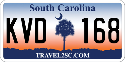 SC license plate KVD168