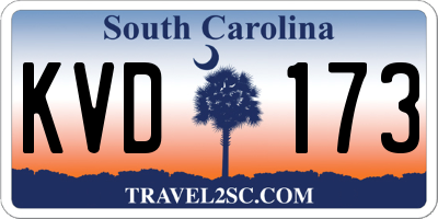 SC license plate KVD173