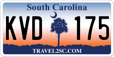 SC license plate KVD175