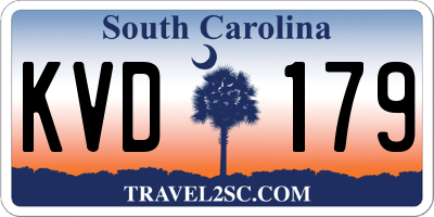 SC license plate KVD179