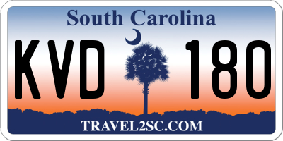 SC license plate KVD180