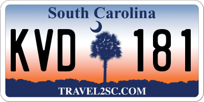 SC license plate KVD181