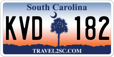 SC license plate KVD182