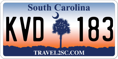 SC license plate KVD183