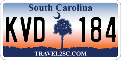 SC license plate KVD184