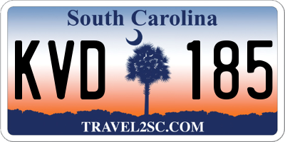 SC license plate KVD185