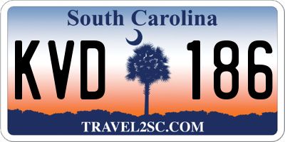 SC license plate KVD186
