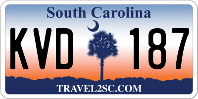 SC license plate KVD187