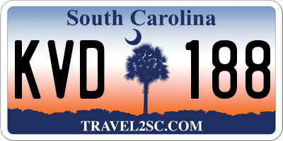 SC license plate KVD188