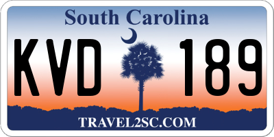 SC license plate KVD189