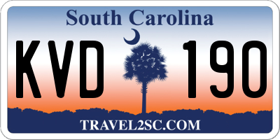 SC license plate KVD190