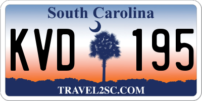 SC license plate KVD195