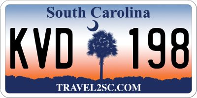 SC license plate KVD198