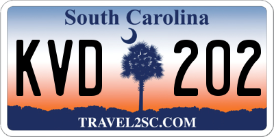 SC license plate KVD202