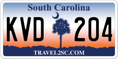 SC license plate KVD204