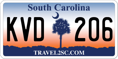 SC license plate KVD206