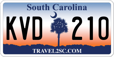 SC license plate KVD210