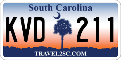 SC license plate KVD211