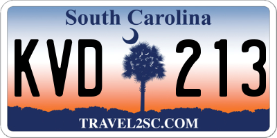SC license plate KVD213