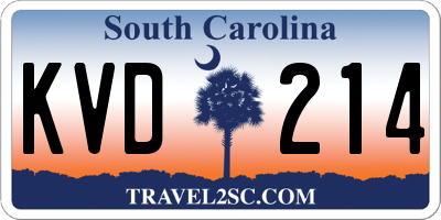 SC license plate KVD214