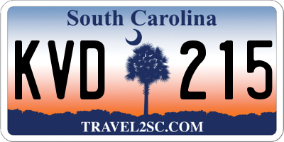 SC license plate KVD215