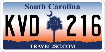 SC license plate KVD216