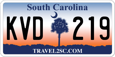 SC license plate KVD219