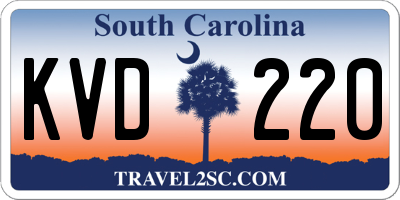 SC license plate KVD220
