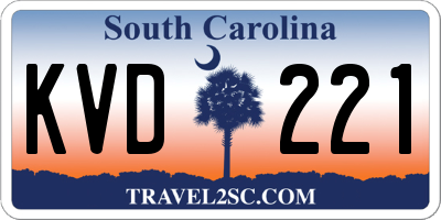 SC license plate KVD221
