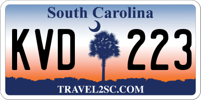 SC license plate KVD223