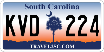 SC license plate KVD224