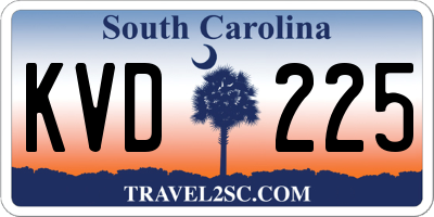 SC license plate KVD225
