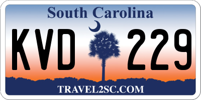 SC license plate KVD229