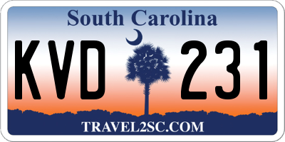 SC license plate KVD231