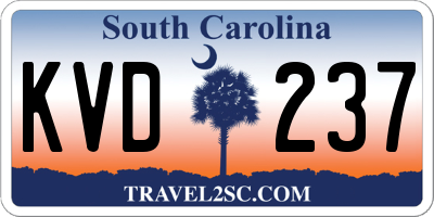 SC license plate KVD237