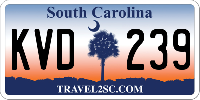 SC license plate KVD239