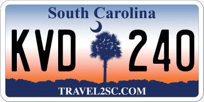SC license plate KVD240