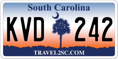 SC license plate KVD242