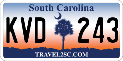 SC license plate KVD243