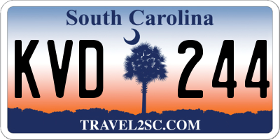 SC license plate KVD244