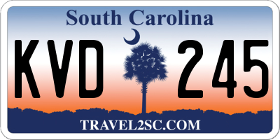 SC license plate KVD245