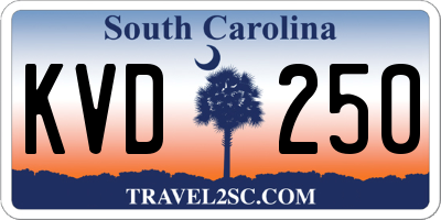 SC license plate KVD250